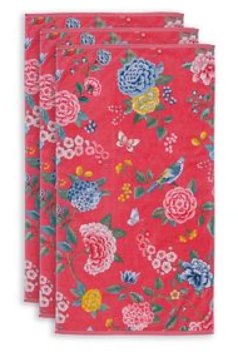 Handdoeken-Pip Studio Badhanddoek Set/3 Good Evening 55X100 Cm Koraal