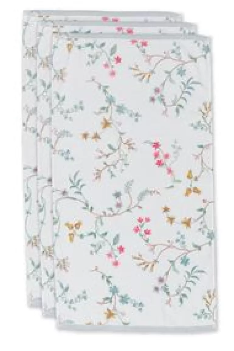 Handdoeken-Pip Studio Badhanddoek Set/3 Les Fleurs 55X100 Cm Wit