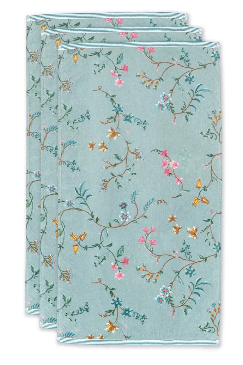 Sale Pip Studio Badhanddoek Set/3 Les Fleurs 55X100 Cm Blauw