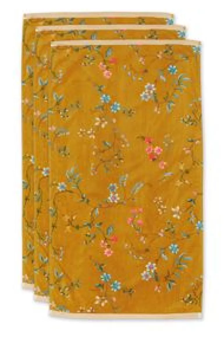 Handdoeken-Pip Studio Badhanddoek Set/3 Les Fleurs 55X100 Cm Geel