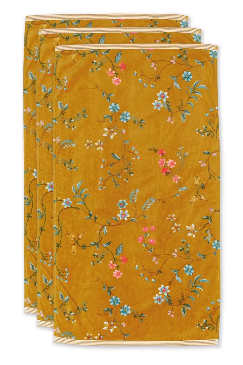 New Pip Studio Badhanddoek Set/3 Les Fleurs 55X100 Cm Geel