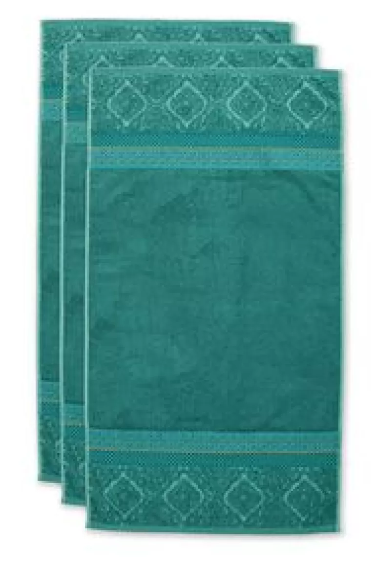 Handdoeken-Pip Studio Badhanddoek Set/3 Soft Zellige 55X100 Cm Groen