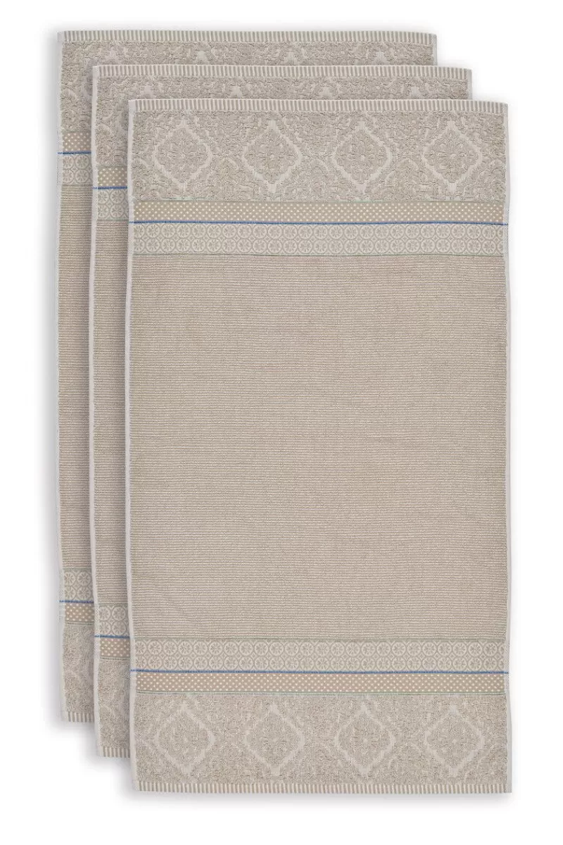 Online Pip Studio Badhanddoek Set/3 Soft Zellige 55X100 Cm Khaki