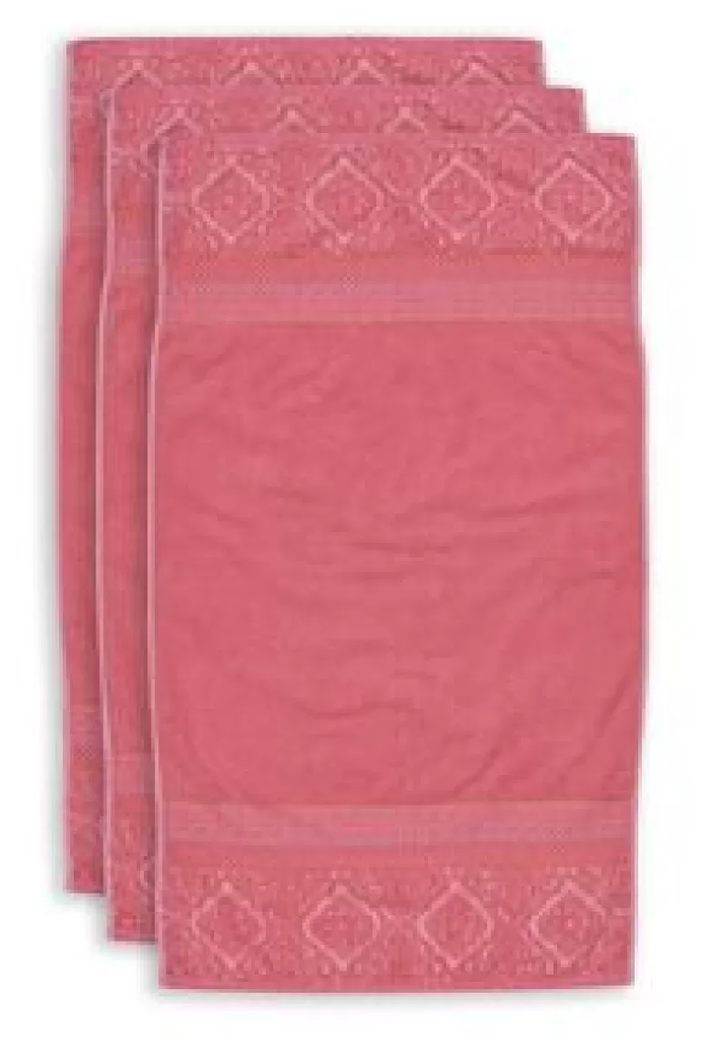 Handdoeken-Pip Studio Badhanddoek Set/3 Soft Zellige 55X100 Cm Koraal