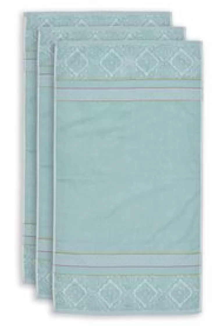 Handdoeken-Pip Studio Badhanddoek Set/3 Soft Zellige Blue 55X100 Cm Blauw