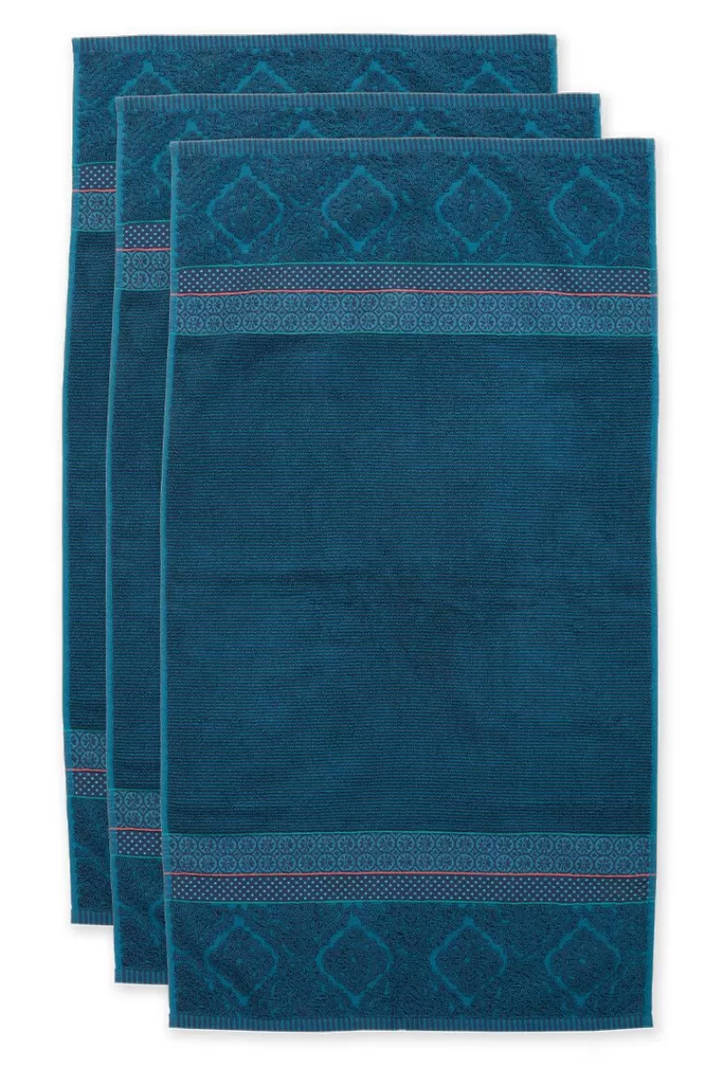 Shop Pip Studio Badhanddoek Set/3 Soft Zellige Donker 55X100 Cm Blauw