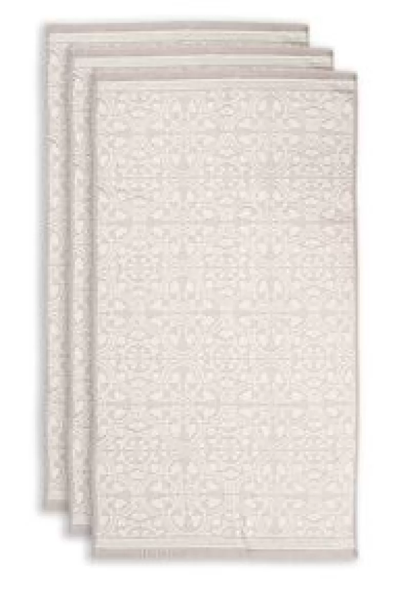 Handdoeken-Pip Studio Badhanddoek Set/3 Tile De Pip 55X100 Cm Khaki