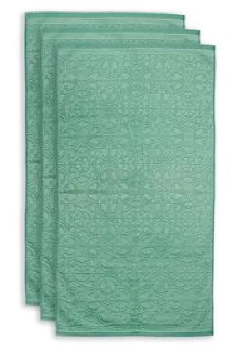 Handdoeken-Pip Studio Badhanddoek Set/3 Tile De Pip 55X100 Cm Groen