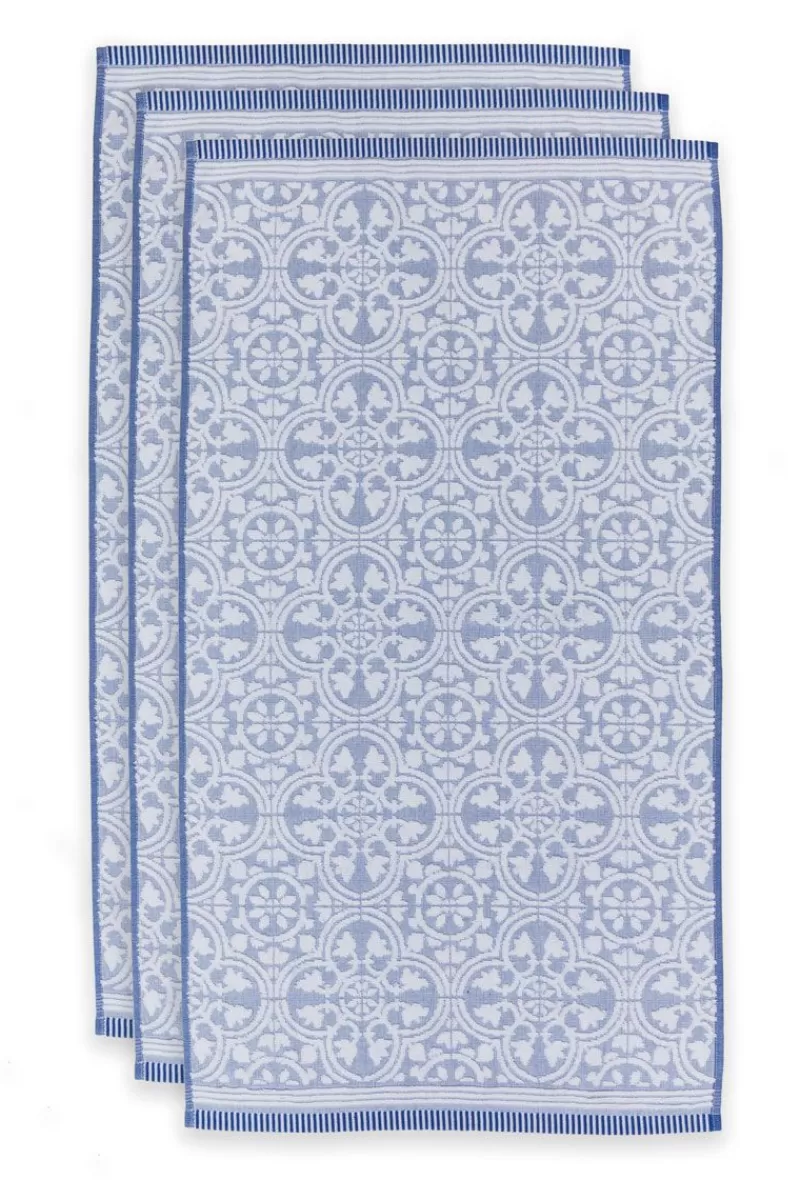 Sale Pip Studio Badhanddoek Set/3 Tile De Pip Blauw 55X100 Cm