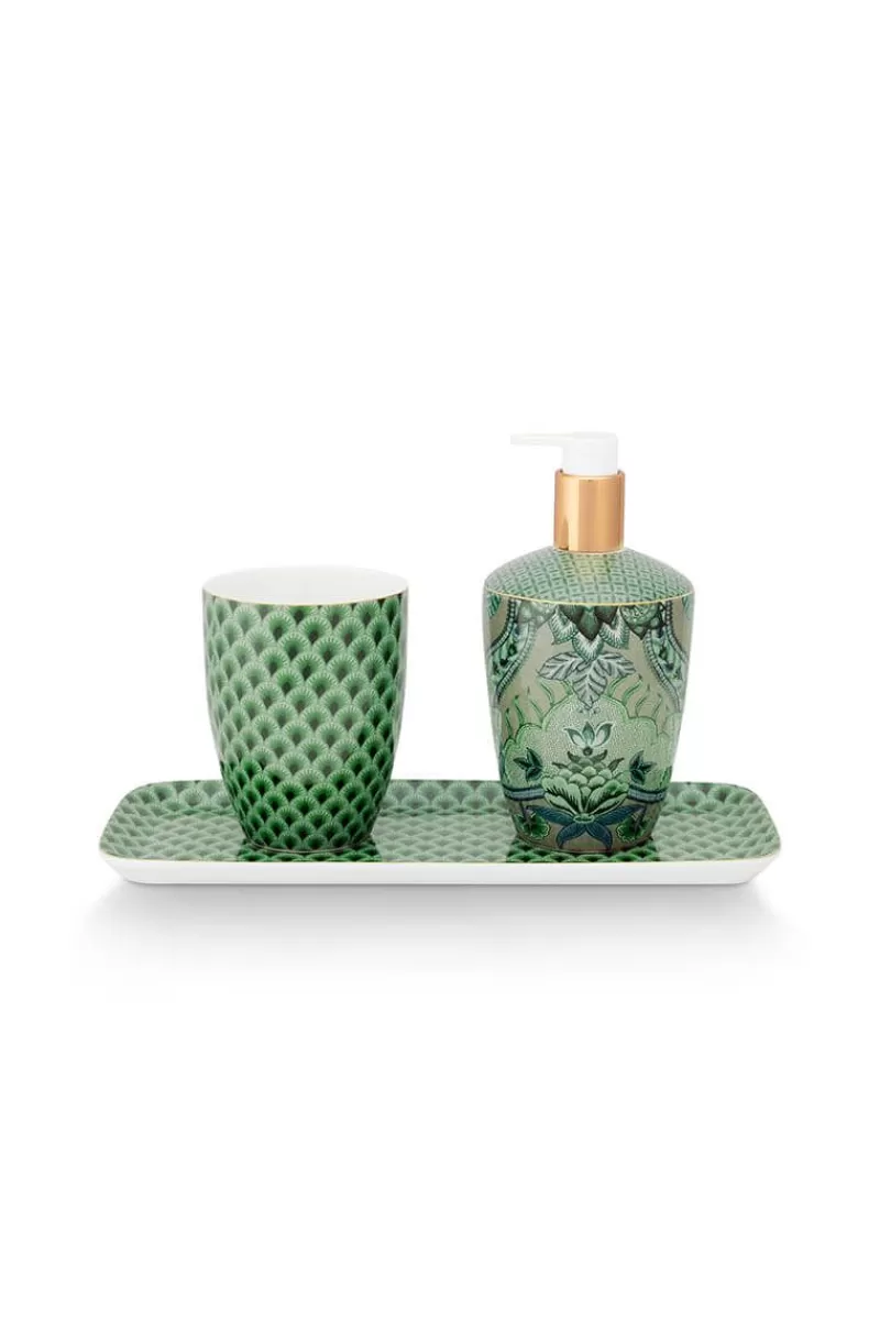 Flash Sale Pip Studio Badkamer Accessoires Set/3 Kyoto Festival Groen