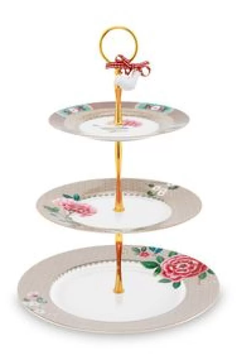 Etageres-Pip Studio Blushing Birds Etagere 3 Laags Khaki