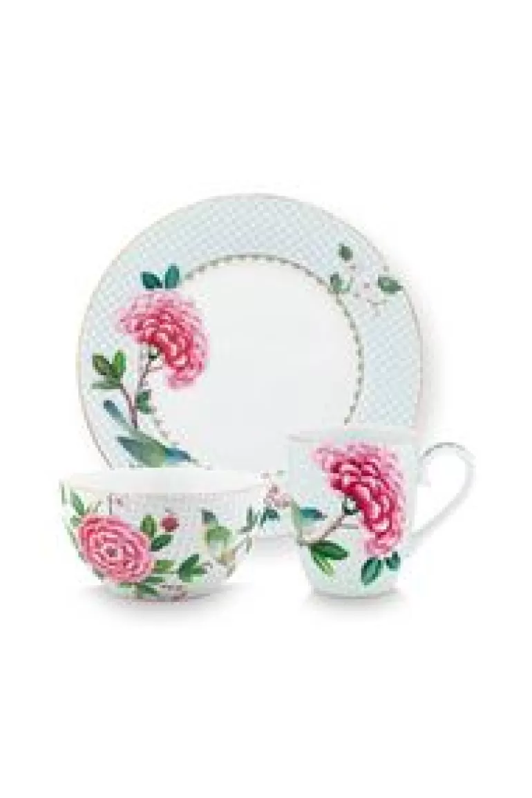 Sets Porseleinen Sets-Pip Studio Blushing Birds Ontbijt Set/3 Wit