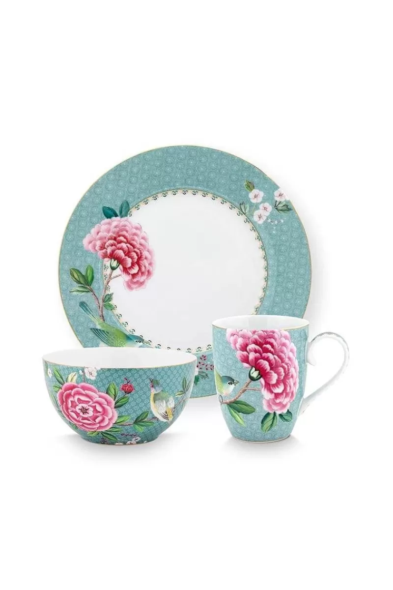 Clearance Pip Studio Blushing Birds Ontbijt Set/3 Blue Blauw