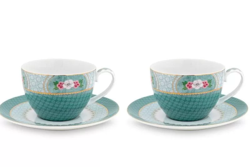 Cheap Pip Studio Blushing Birds Set/2 Cappuccino Kop & Schotel Blauw