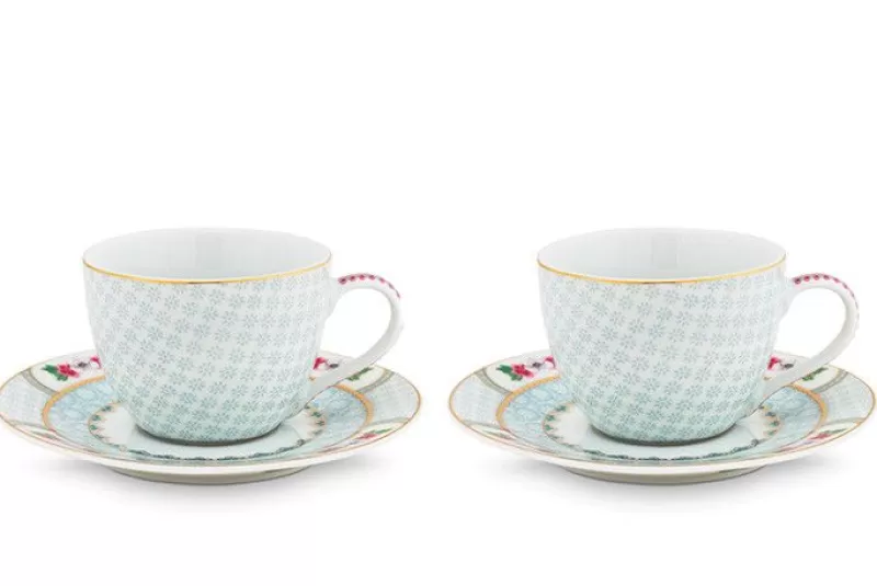 Hot Pip Studio Blushing Birds Set/2 Espresso Kop & Schotel Wit