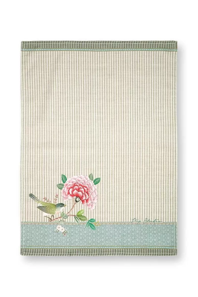 New Pip Studio Blushing Birdstheedoek Khaki