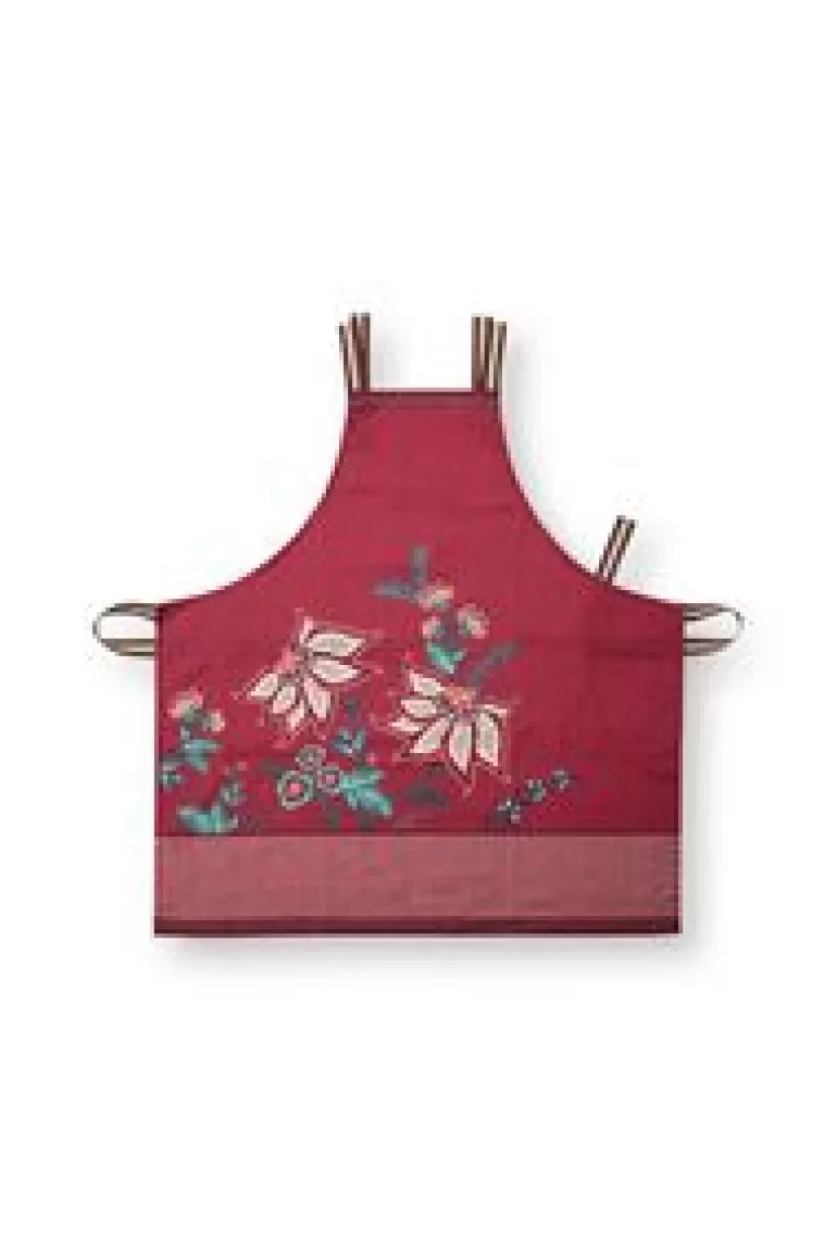 Keukenschorten-Pip Studio Flower Festival Apron Dark Pink Roze