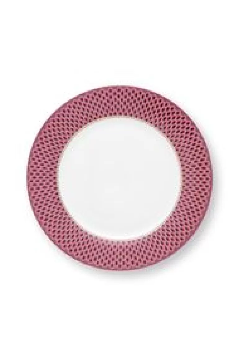 Dinerborden-Pip Studio Flower Festival Dinerbord Rood/Donker 26.5 Cm Roze