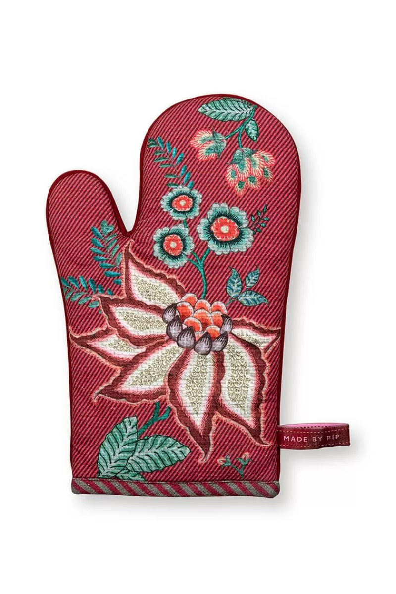 Hot Pip Studio Flower Festival Oven Glove Dark Pink Roze