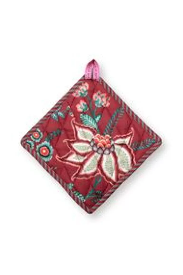 Ovenwanten-Pip Studio Flower Festival Pot Holder Square Dark Pink