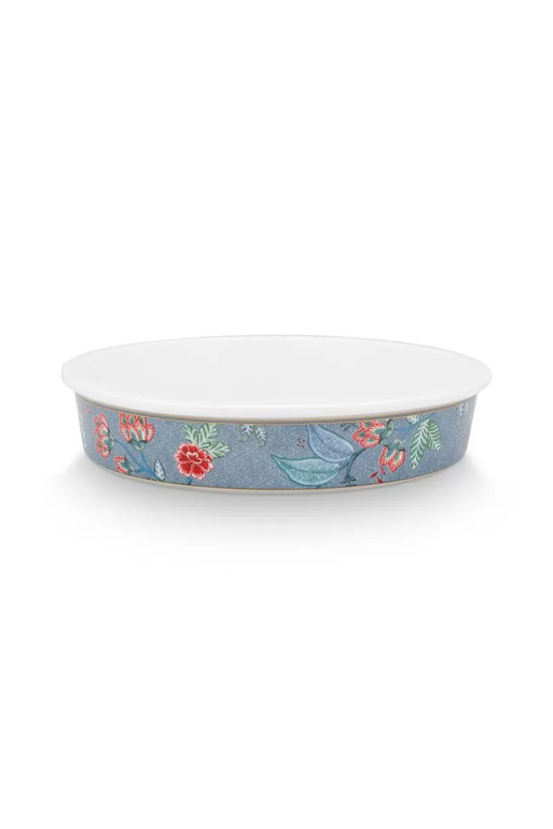 Sale Pip Studio Flower Festival Serveerschaal Rond Licht Blauw