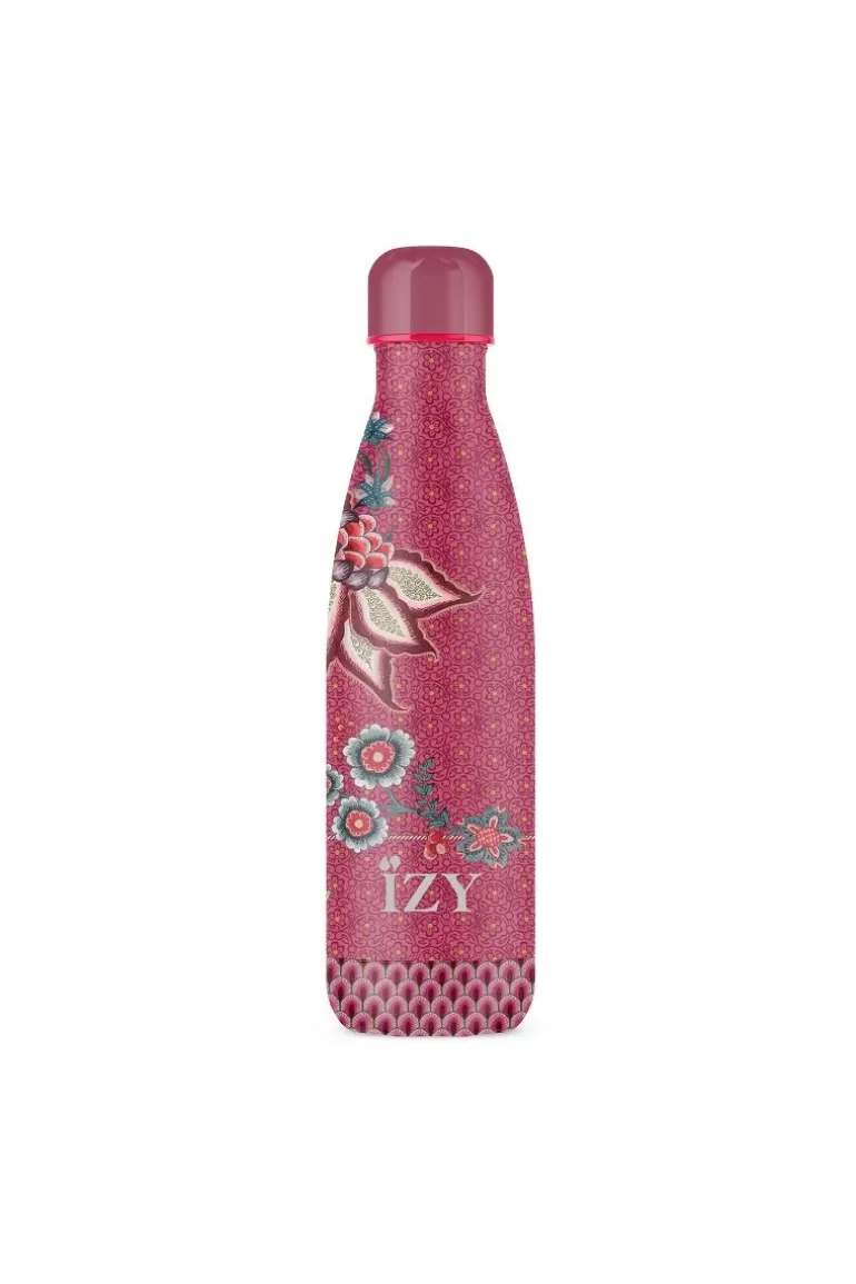 Thermosflessen-Pip Studio Flower Festival Thermosfles Donker 500Ml Roze