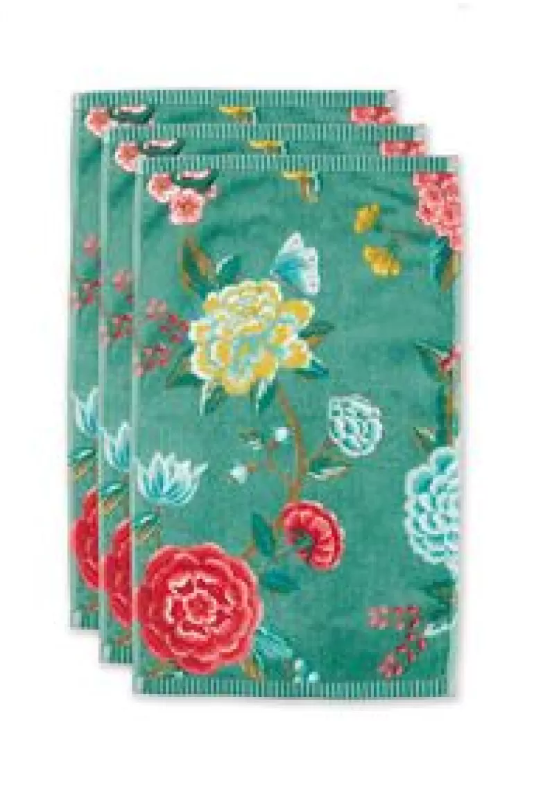 Gastendoekjes-Pip Studio Gastendoek Set/3 Good Evening 30X50 Cm Groen