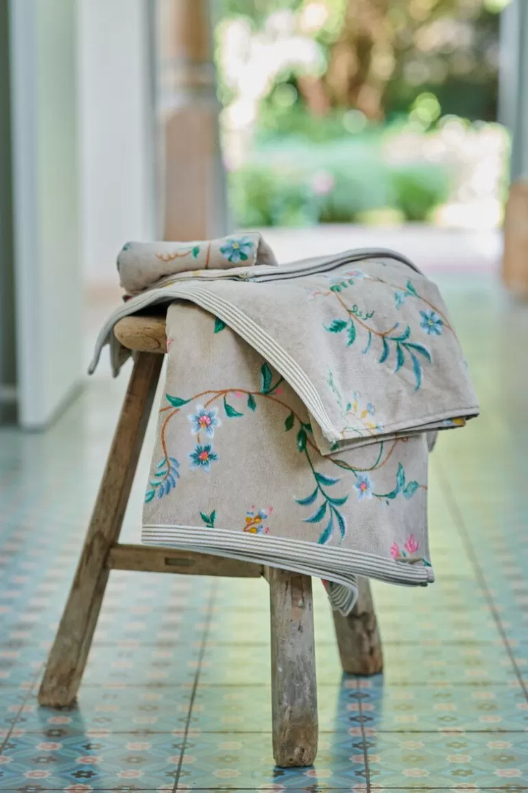 Gastendoekjes-Pip Studio Gastendoek Set/3 Les Fleurs 30X50 Cm Khaki