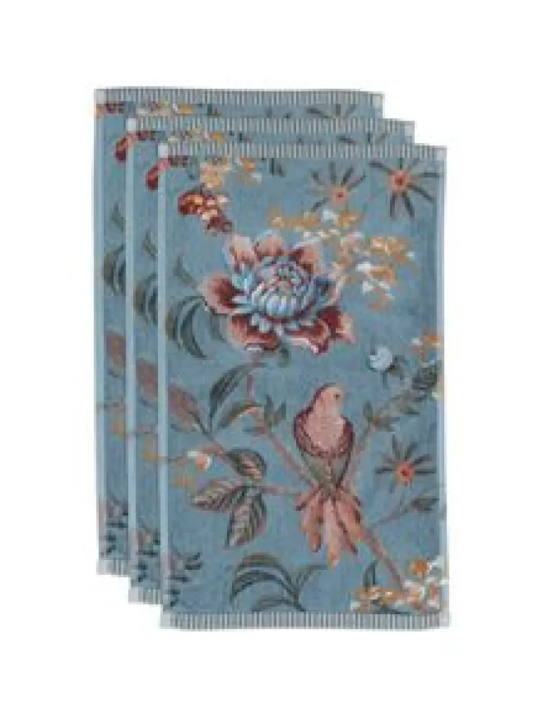 Gastendoekjes-Pip Studio Gastendoek Set/3 Secret Garden 30X50Cm Blauw