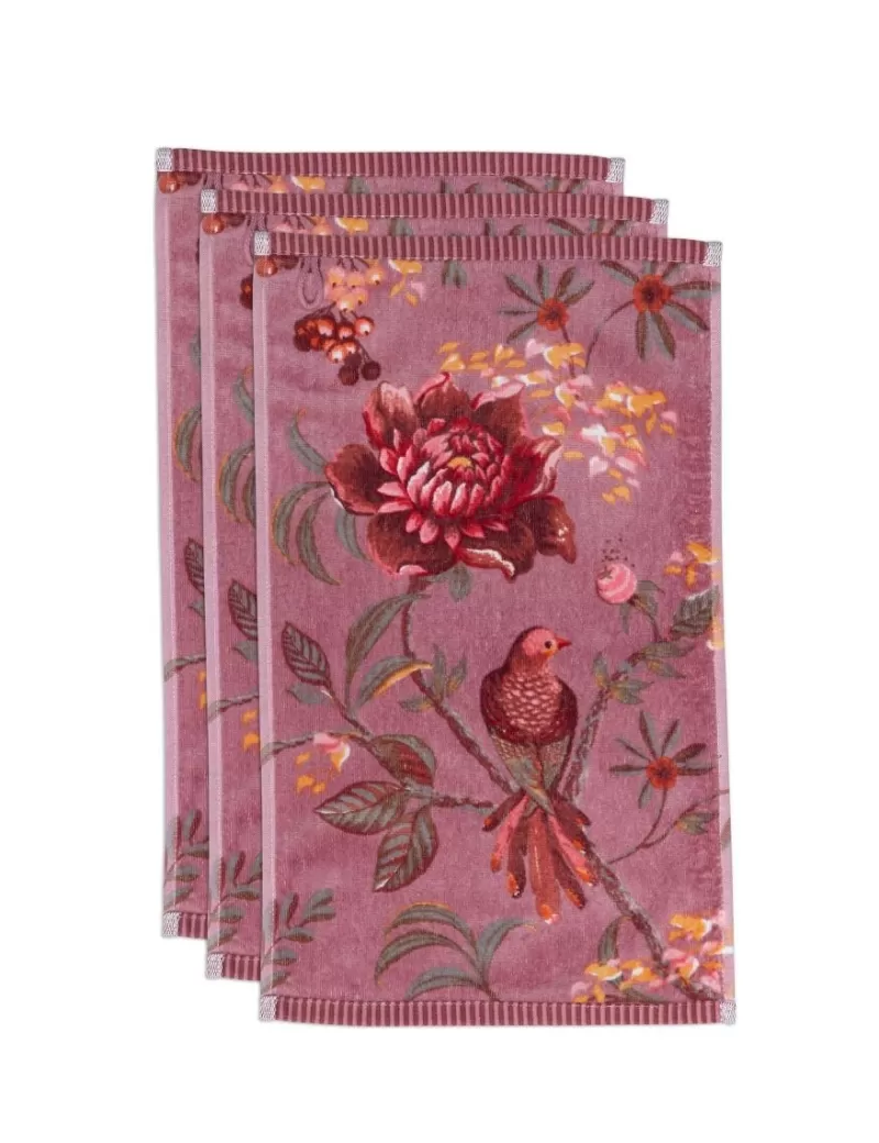 Fashion Pip Studio Gastendoek Set/3 Secret Garden Mauve 30X50Cm Paars