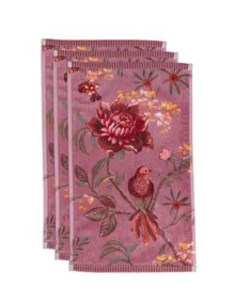 Gastendoekjes-Pip Studio Gastendoek Set/3 Secret Garden Mauve 30X50Cm Paars