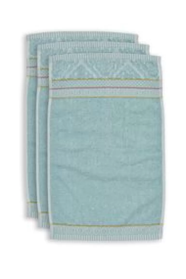 Gastendoekjes-Pip Studio Gastendoek Set/3 Soft Zellige Blue 30X50 Cm Blauw