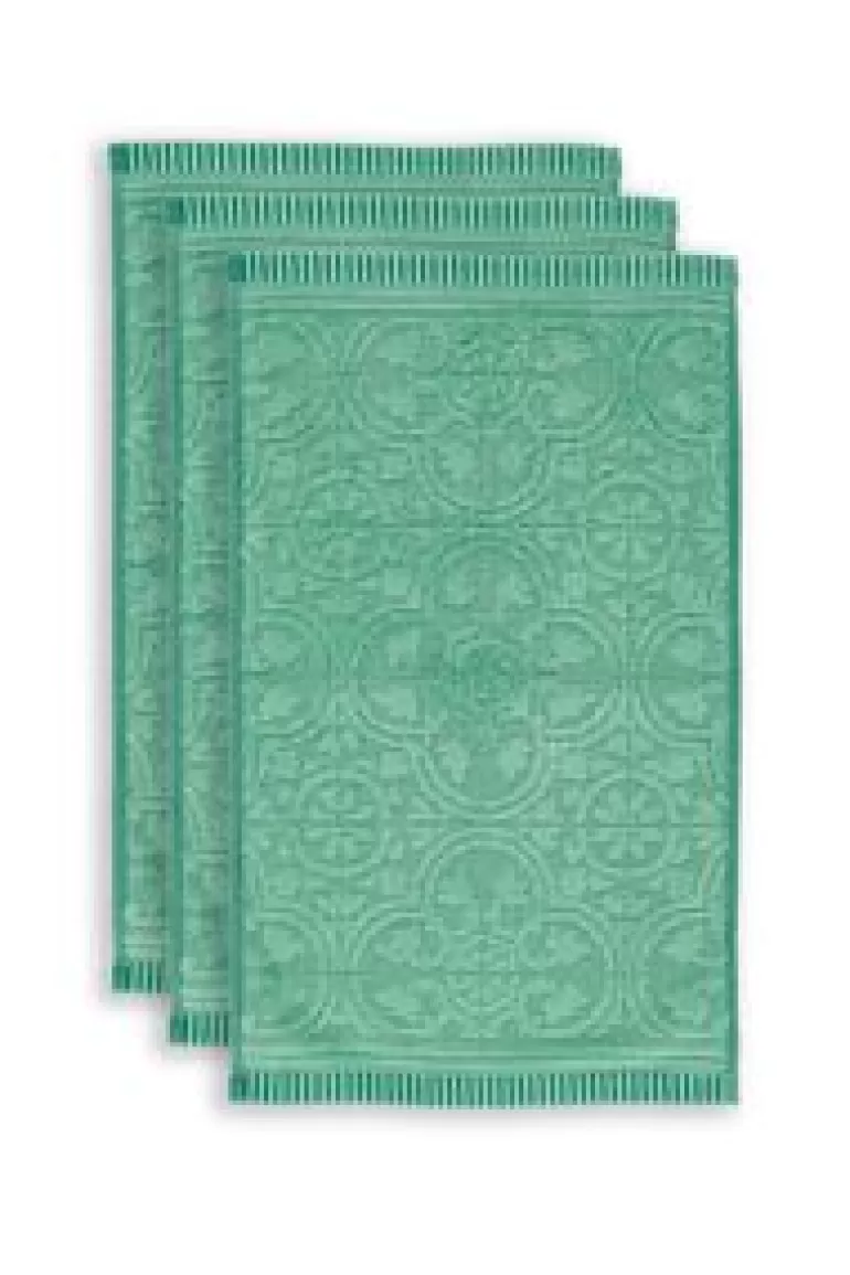 Gastendoekjes-Pip Studio Gastendoek Set/3 Tile De Pip 30X50 Cm Groen