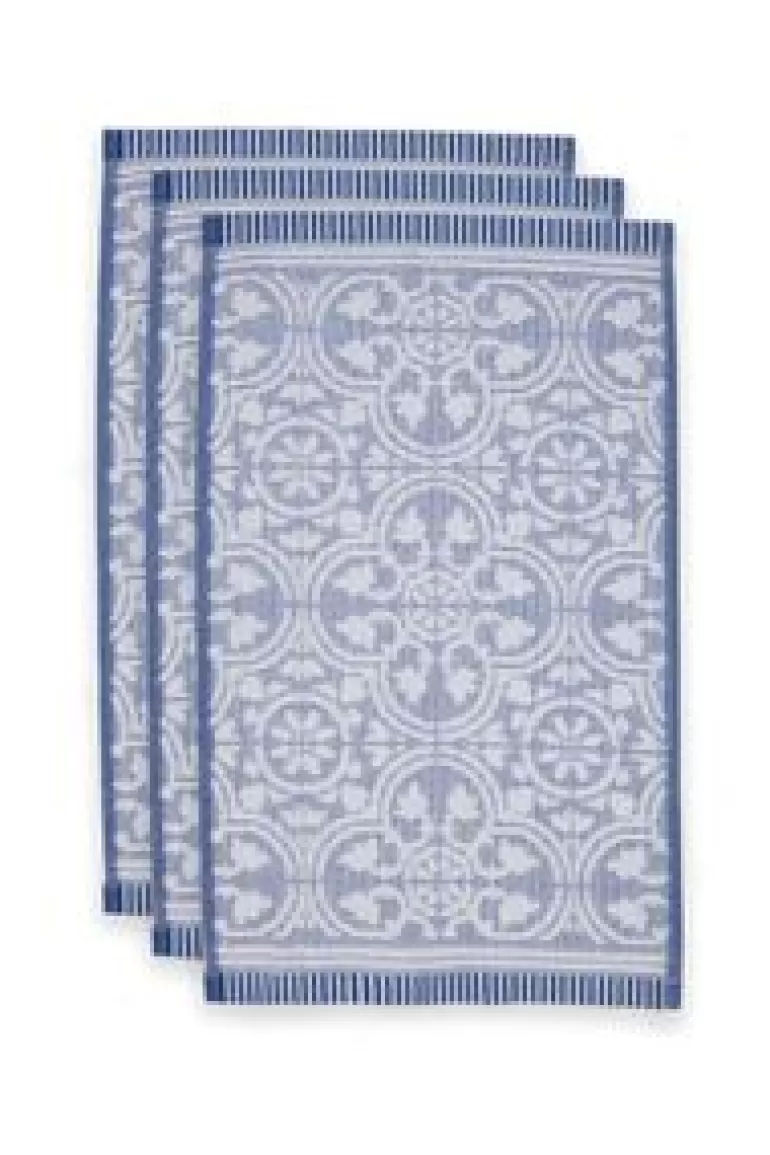 Gastendoekjes-Pip Studio Gastendoek Set/3 Tile De Pip 30X50 Cm Blauw