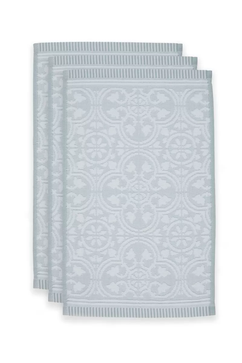 New Pip Studio Gastendoek Set/3 Tile De Pip Licht 30X50 Cm Blauw