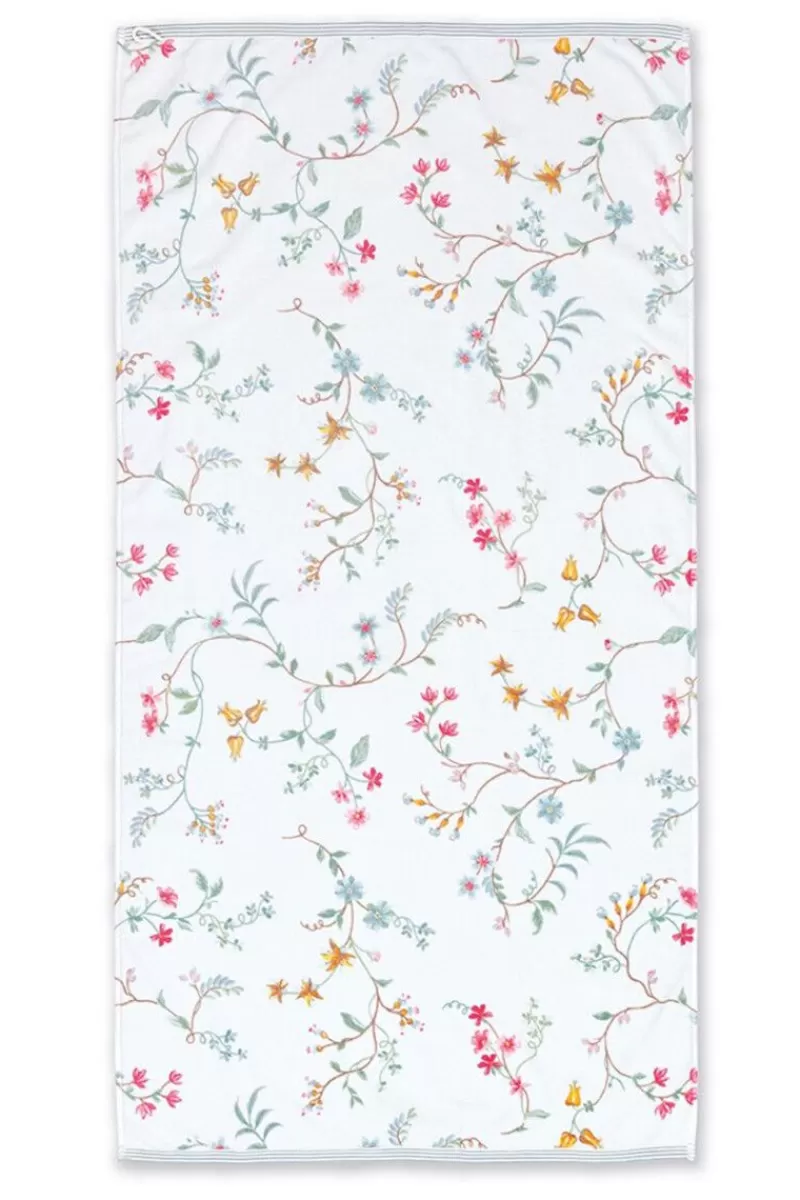 Sale Pip Studio Grote Handdoek Les Fleurs 70X140 Cm Wit