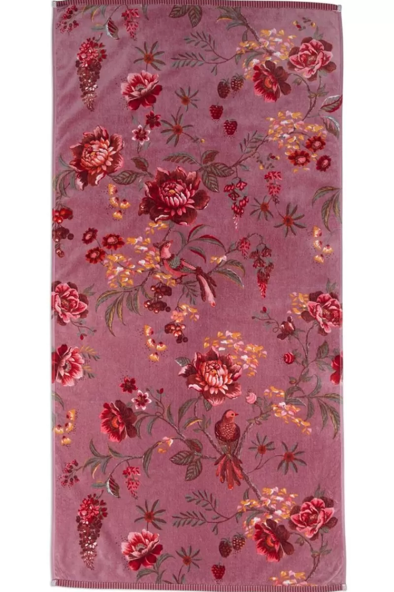 New Pip Studio Grote Handdoek Secret Garden Mauve 70X140Cm Paars