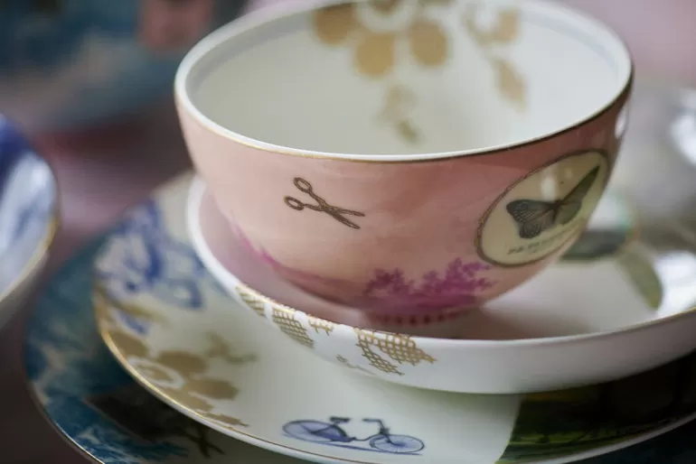 Kommen-Pip Studio Heritage Kom Geverfd Roze 12 Cm