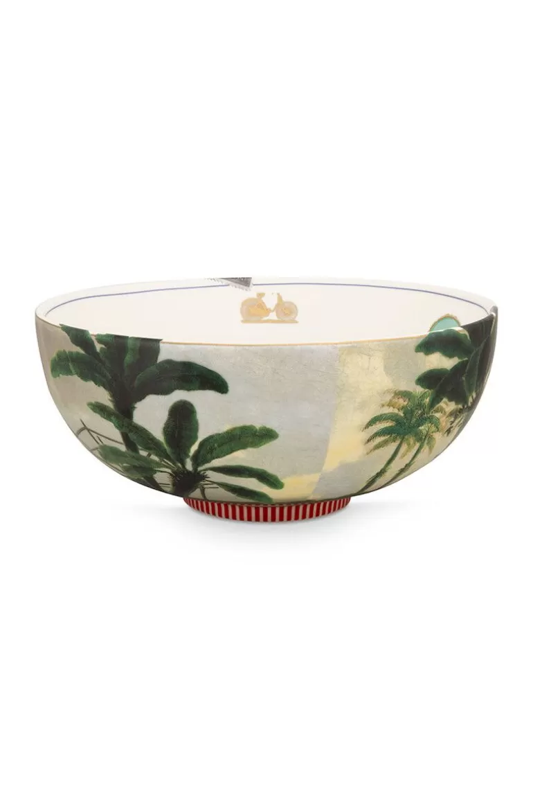 Saladeschalen-Pip Studio Heritage Kom Palm Groen 23 Cm