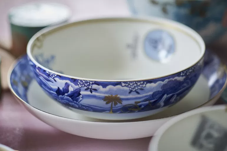 Diepe Borden-Pip Studio Heritage Soepbord Grens Blauw 25.5 Cm