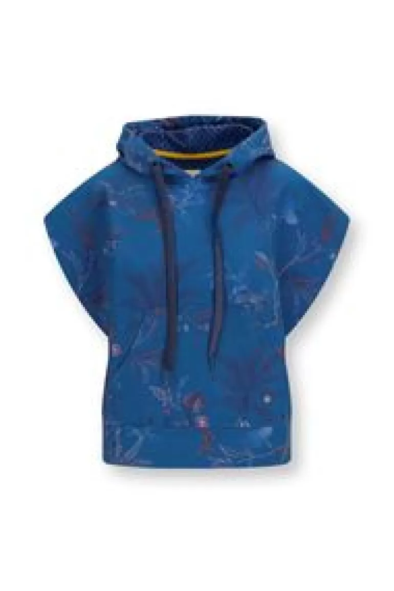 Truien/Vesten-Pip Studio Hoodie Korte Mouw Isola Blauw