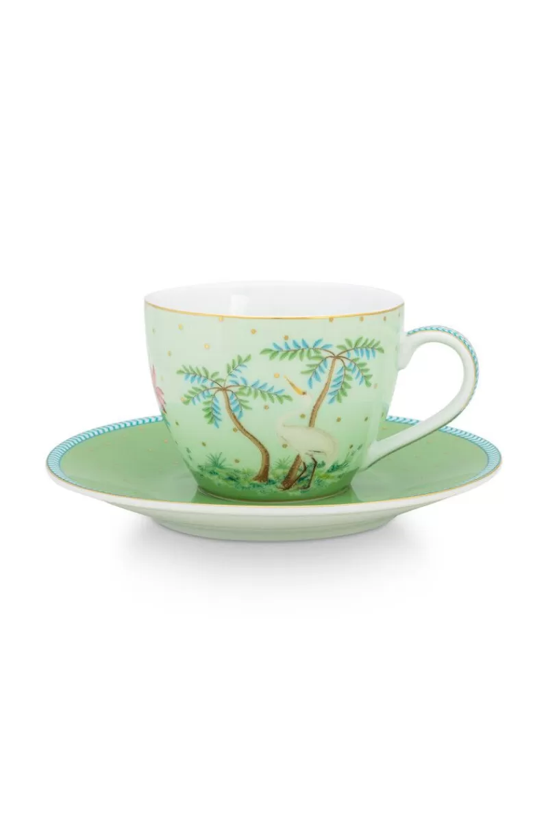 Online Pip Studio Jolie Espresso Kop & Schotel Groen