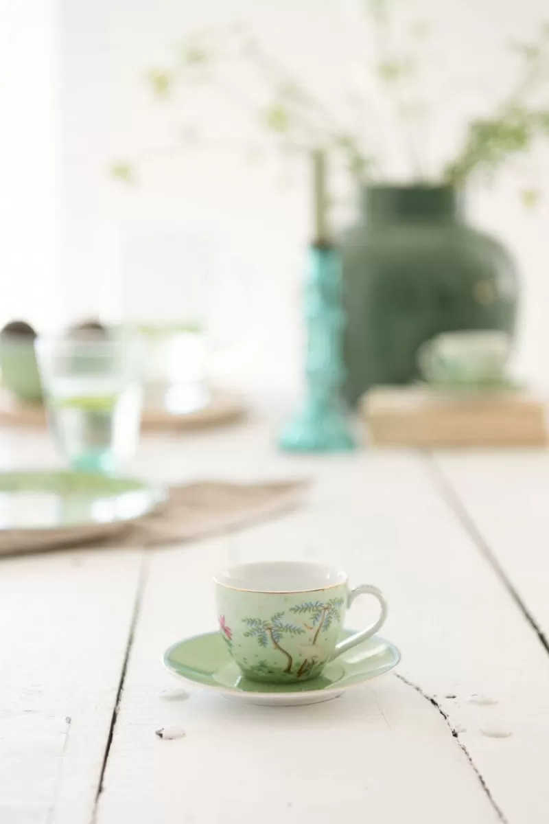 Online Pip Studio Jolie Espresso Kop & Schotel Groen