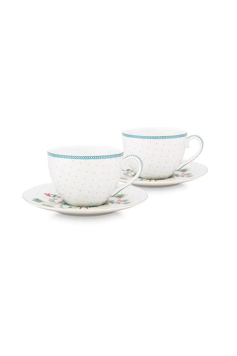 Discount Pip Studio Jolie Set/2 Cappuccino Kop & Schotel Dots Gold