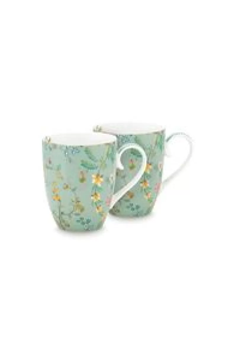 Sets Porseleinen Sets-Pip Studio Jolie Set/2 Mok Groot Flowers Blauw