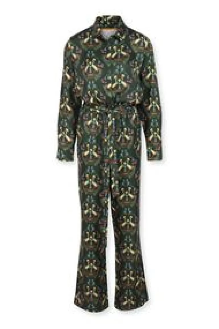 Jumpsuits-Pip Studio Jumpsuit Flirting Birds Groen