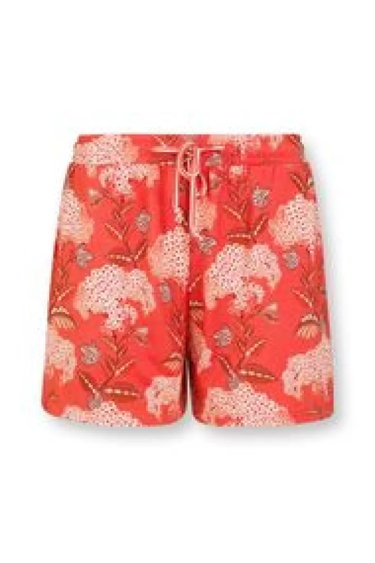 Shorts / Korte Broeken-Pip Studio Korte Broek Flora Firenze Koraal Rood