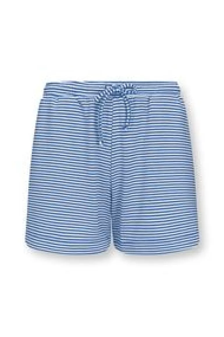 Shorts / Korte Broeken-Pip Studio Korte Broek Little Sumo Stripe Kobalt Blauw