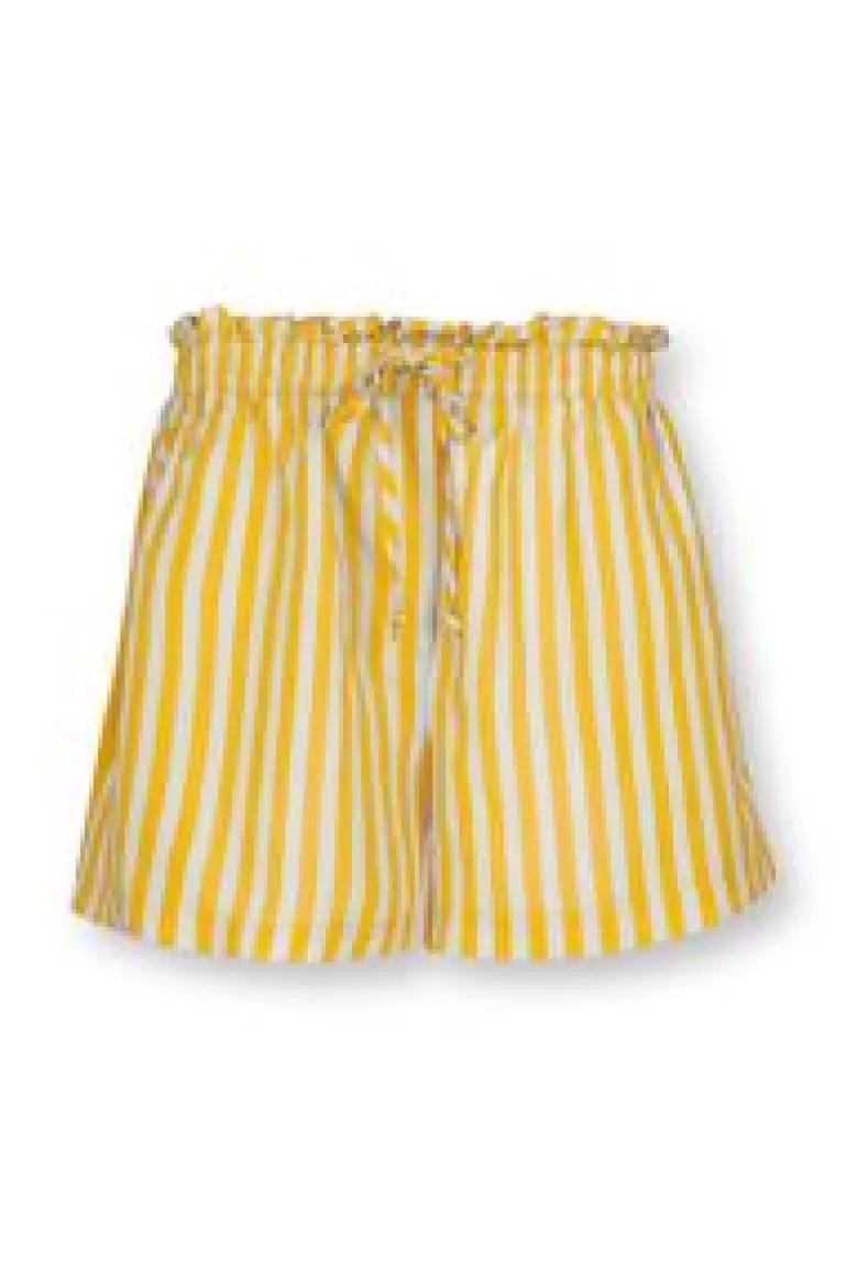 Shorts / Korte Broeken-Pip Studio Korte Broek Sumo Stripe Geel