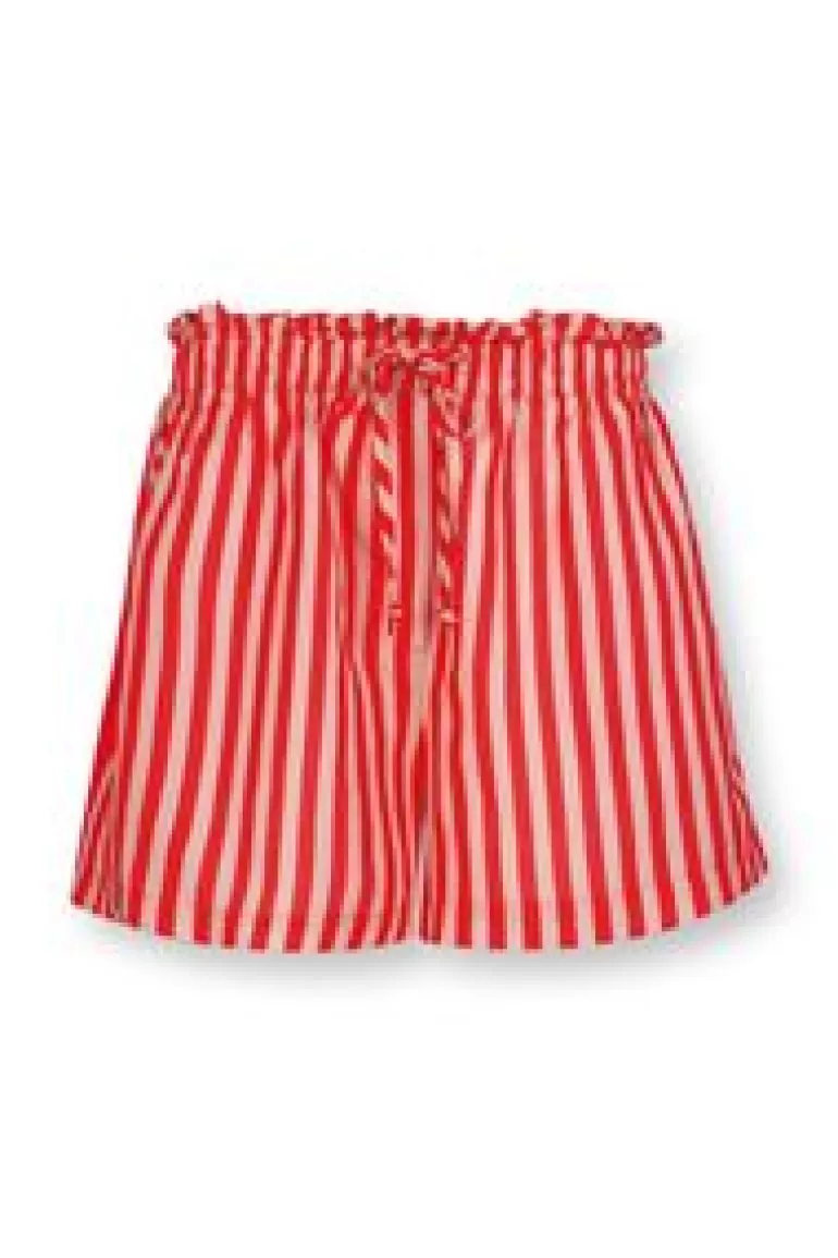 Shorts / Korte Broeken-Pip Studio Korte Broek Sumo Stripe Rood